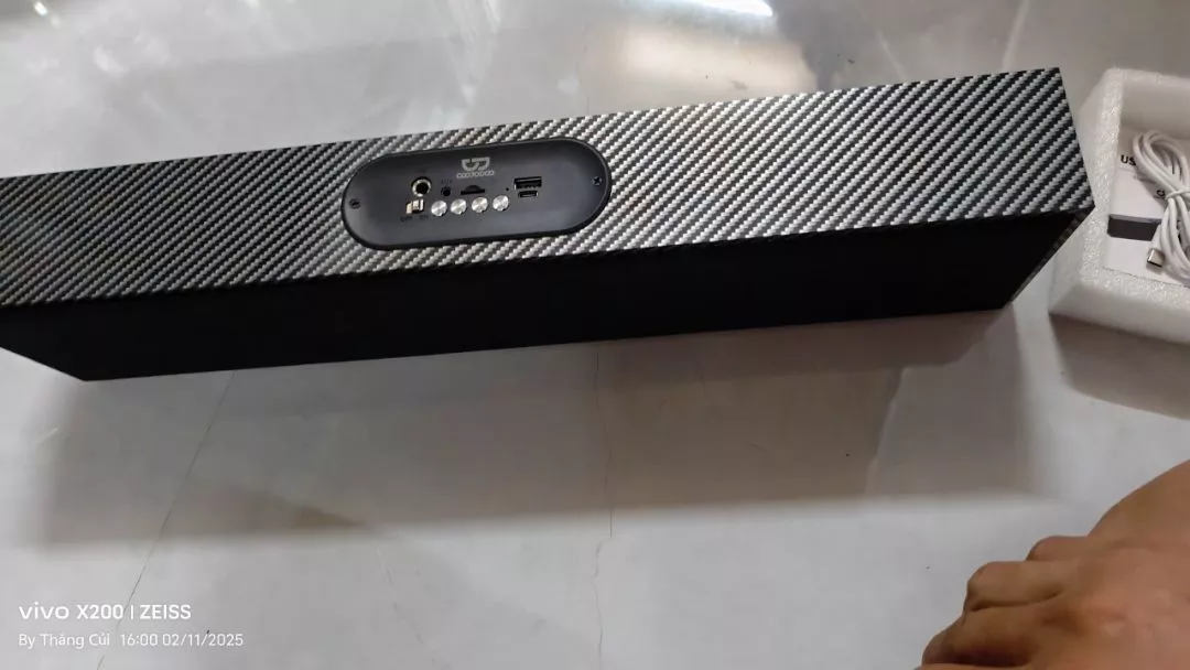 Loa Bluetooth GOOJODOQ Thiết kế bằng gỗ kích thước lớn Loa không dây PC Máy tính xách tay Âm thanh USB Chơi game Thẻ TF AUX
