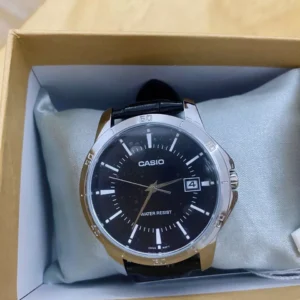 Đồng hồ đôi nam nữ dây da Casio Anh Khuê MTP/LTP V004L-1A