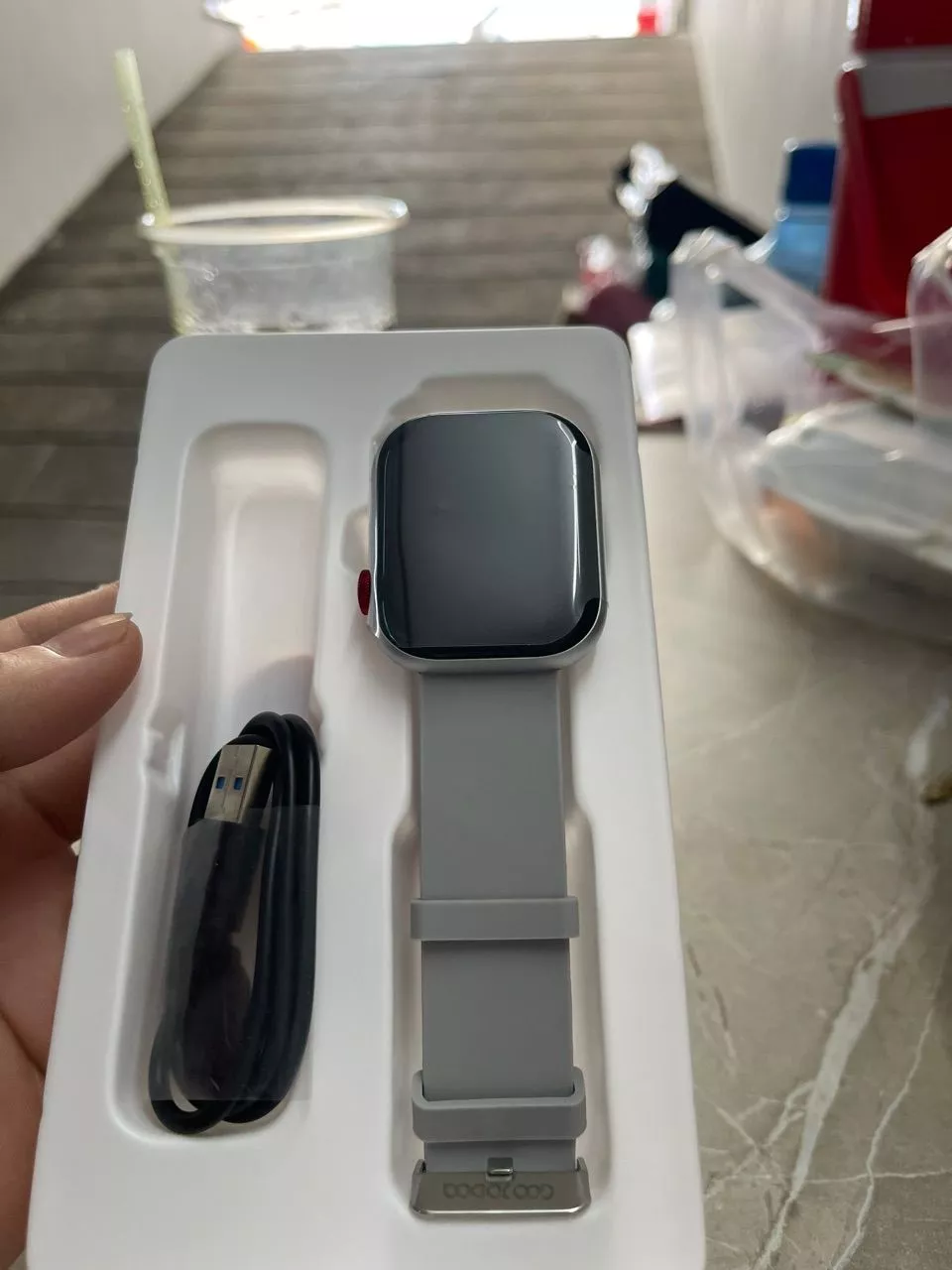 Đồng hồ thông minh GOOJODOQ kết nối Bluetooth APP trợ lý giọng nói AI với màn hình 2,01 inch