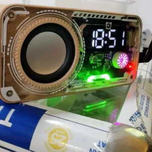 Loa báo thức không dây Bluetooth 5.3 GOOJODOQ Thiết kế kiểu dáng cơ học Màn hình LED hiển thị thời gian với đèn RGB