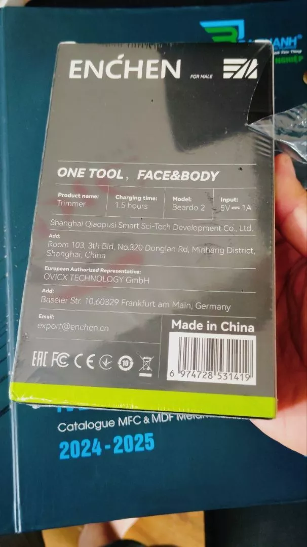 Tông đơ cắt tóc Enchen Beardo 2 tốc độ cao tông đơ chuyên dụng, lưỡi thép không gỉ, tặng 4 cử tạo kiểu- BH 12 tháng