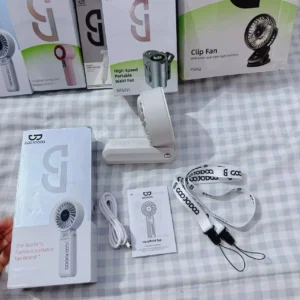 GOOJODOQ Quạt năng lượng mặt trời Mini có thể gập lại 3600 mAh Turbo Jet có thể sạc lại cầm tay Gió mạnh GFS014