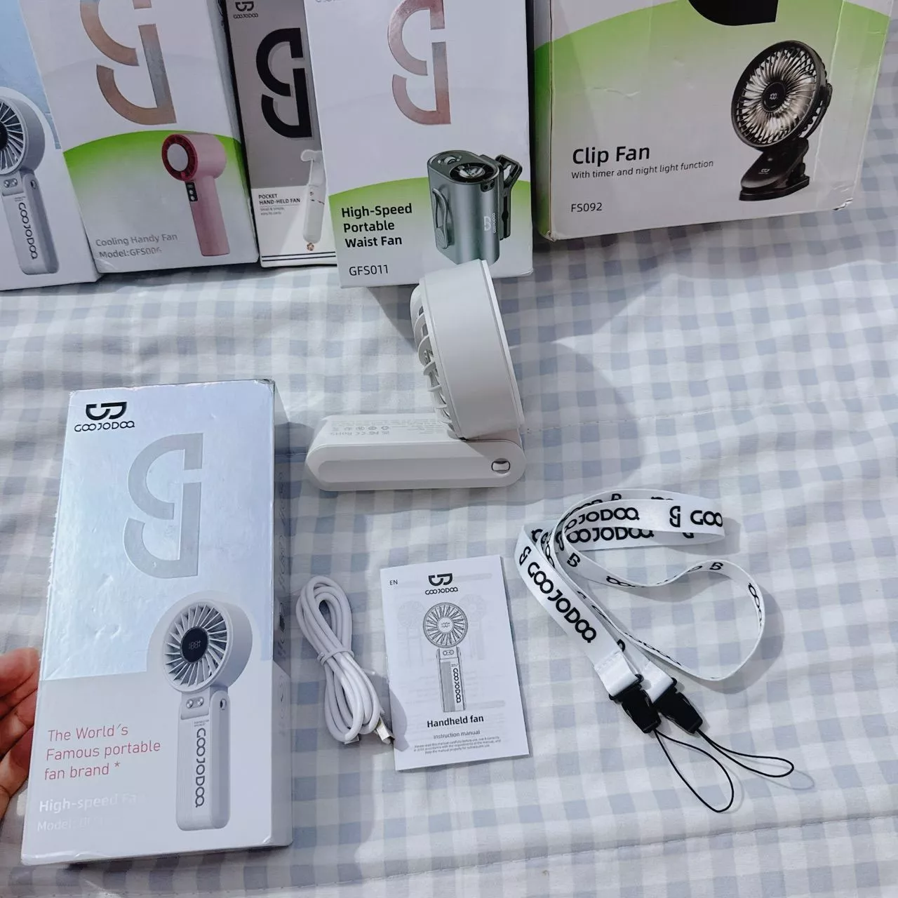 GOOJODOQ Quạt năng lượng mặt trời Mini có thể gập lại 3600 mAh Turbo Jet có thể sạc lại cầm tay Gió mạnh GFS014