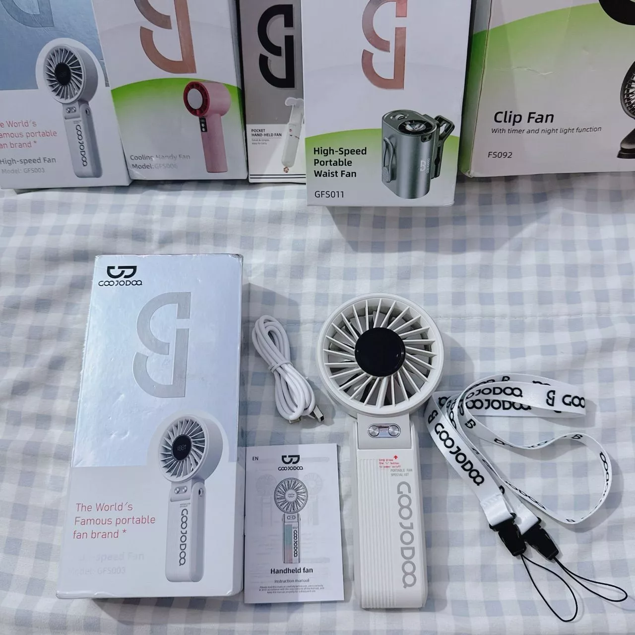 GOOJODOQ Quạt năng lượng mặt trời Mini có thể gập lại 3600 mAh Turbo Jet có thể sạc lại cầm tay Gió mạnh GFS014