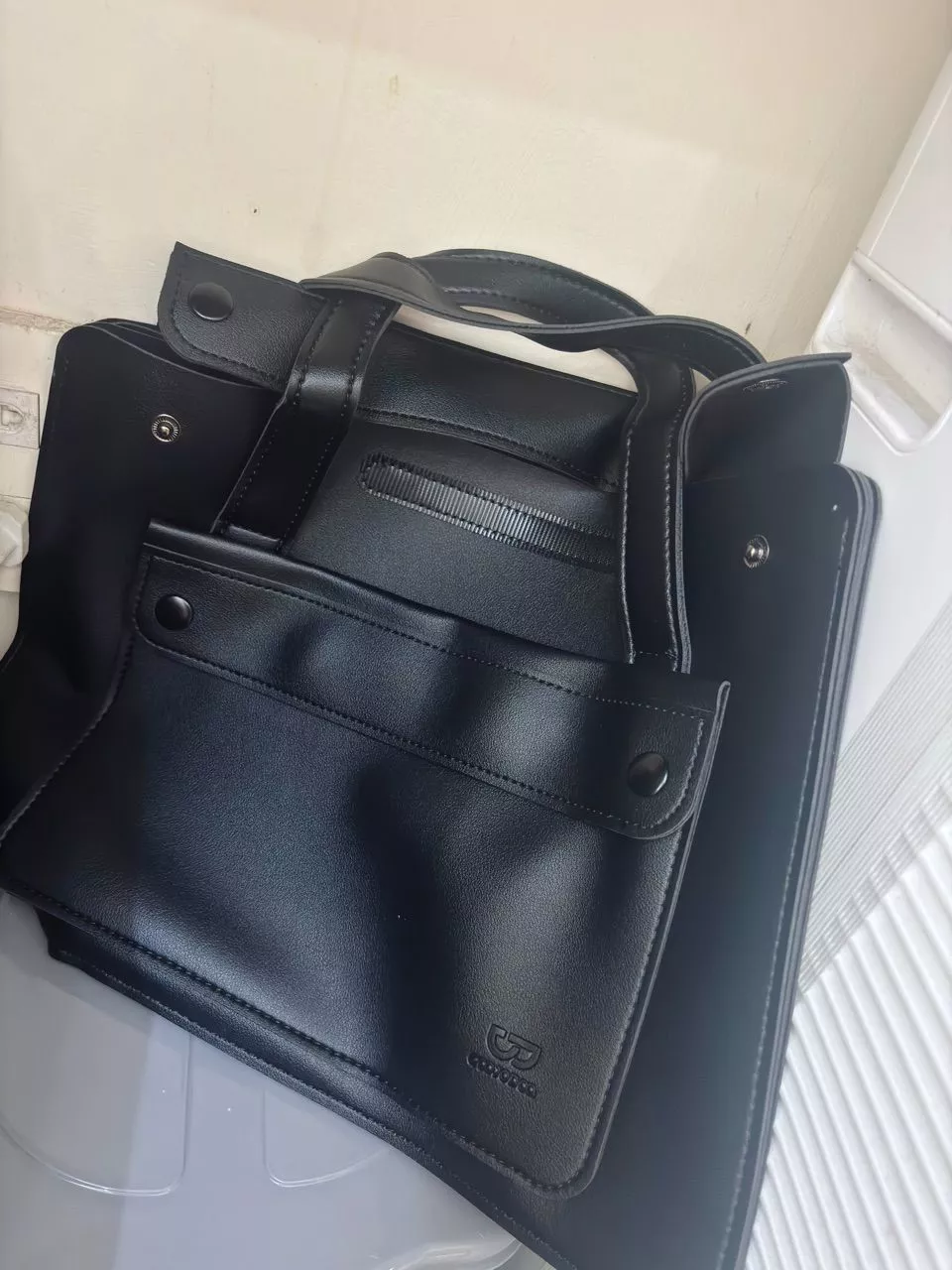 Túi đựng máy tính xách tay GOOJODOQ hai lớp PU cho 13-16 inch siêu mỏng nhiều ngăn bền bỉ và chắc chắn