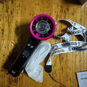 Quạt turbo đa chức năng tốc độ cao Goojodoq tiếng ồn thấp kiểu Mecha có đèn pin LED, màn hình kỹ thuật số và móc treo