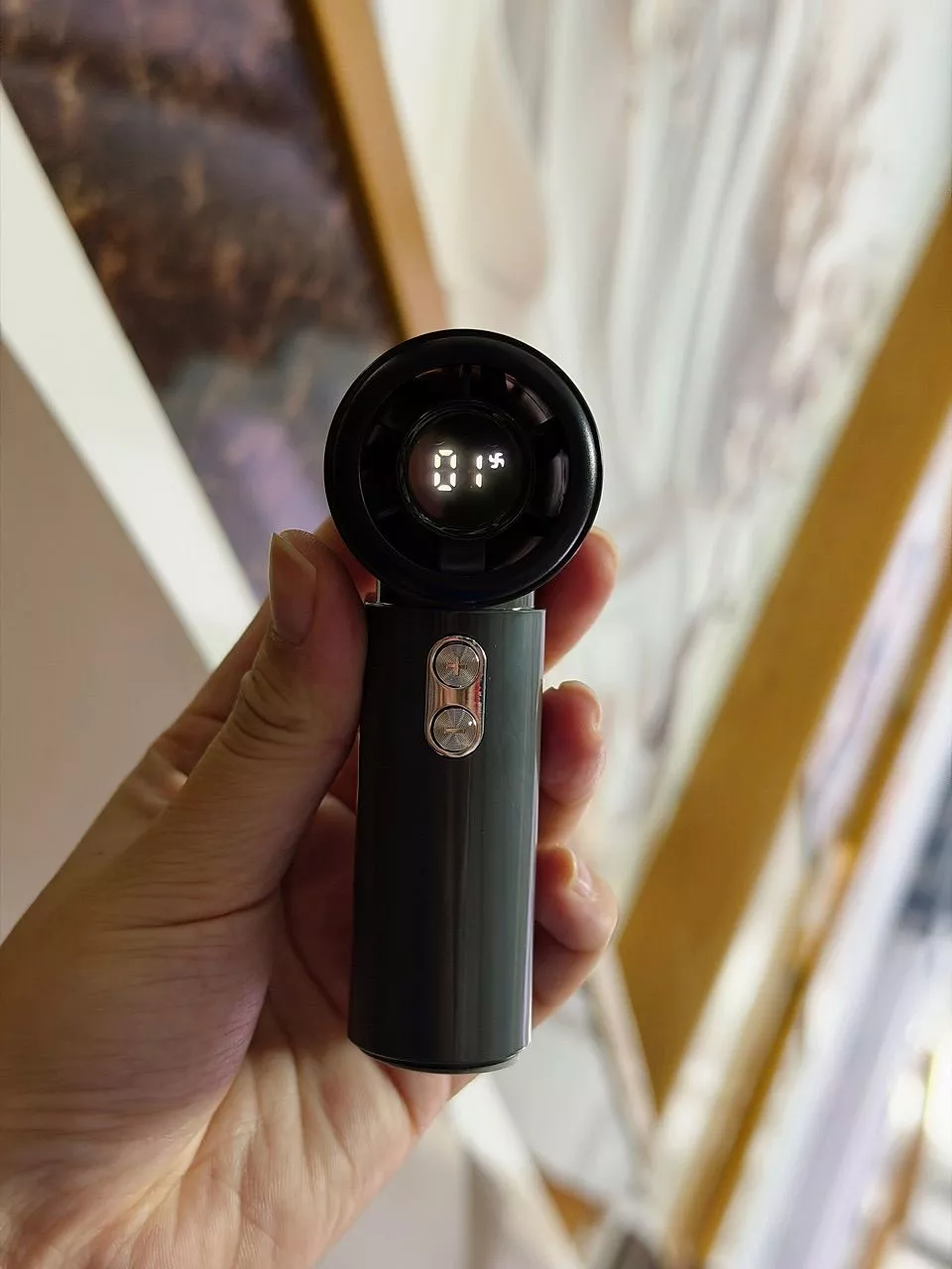 GOOJODOQ Quạt Mini GFS017 Gió di động mạnh 100 bánh tốc độ gió Quạt cầm tay Turbo có thể điều chỉnh tốc độ cao 20000rpm cho thể thao ngoài trời