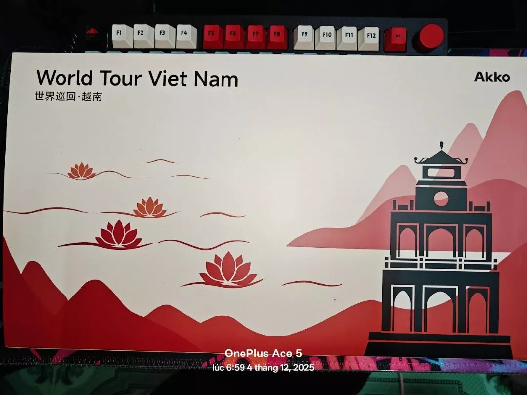 Bàn phím AKKO 5075B Plus Red World Tour Led RGB VIET NAM Version Piano V3 Pro BH 12 tháng