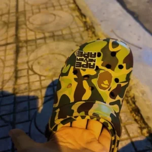 (Đặt tăng 1 size+Tặng Charm) Dép sục REDLEO nam nữ DRL-46 họa tiết Camo rằn ri 3D, dép nam nữ quai hậu đúc nguyên khối