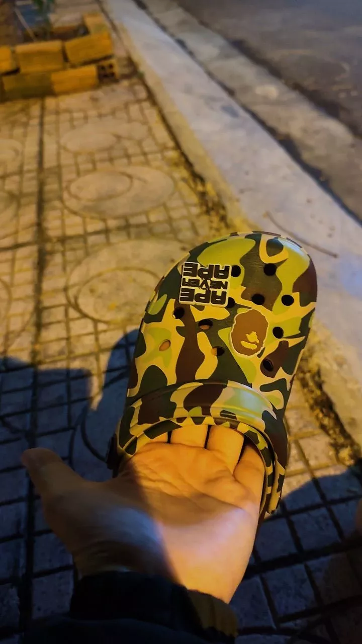 (Đặt tăng 1 size+Tặng Charm) Dép sục REDLEO nam nữ DRL-46 họa tiết Camo rằn ri 3D, dép nam nữ quai hậu đúc nguyên khối