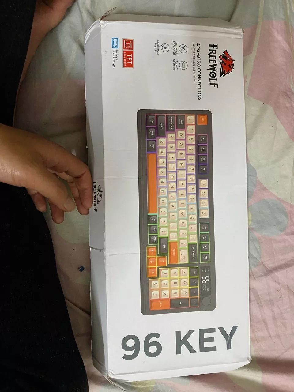Bàn phím không dây Bluetooth M96 - Led Rainbow - Pin Sạc 2000mah - Phím PBT - Full Size