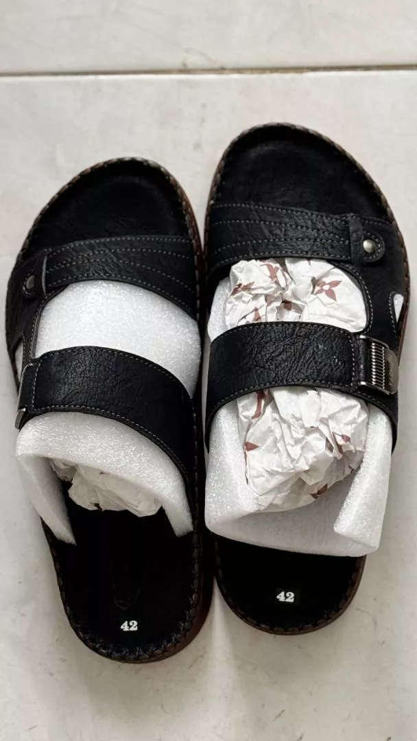 Dép da nam cao cấp hiệu MABLACKA, đế khâu , đế doctor đúc nguyên khối, bền, đẹp - D72.1