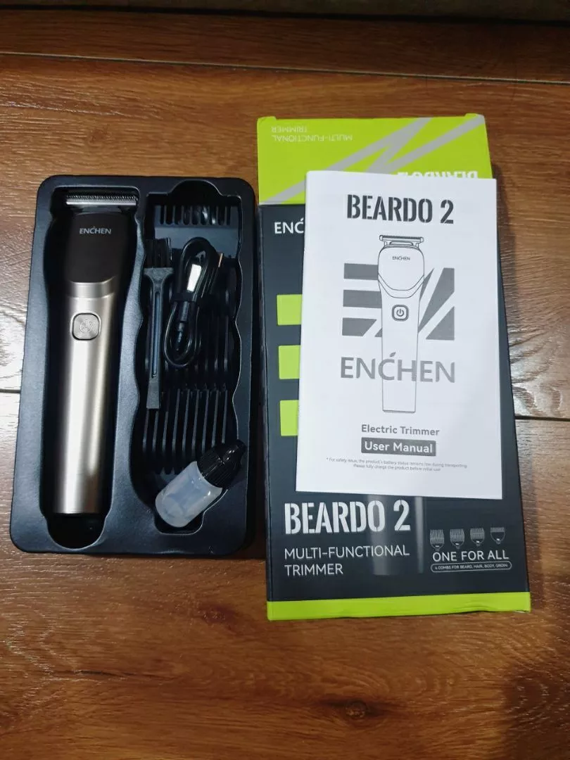 Tông đơ cắt tóc Enchen Beardo 2 tốc độ cao, lưỡi thép không gỉ, tặng 4 cử tạo kiểu - BH 12 tháng