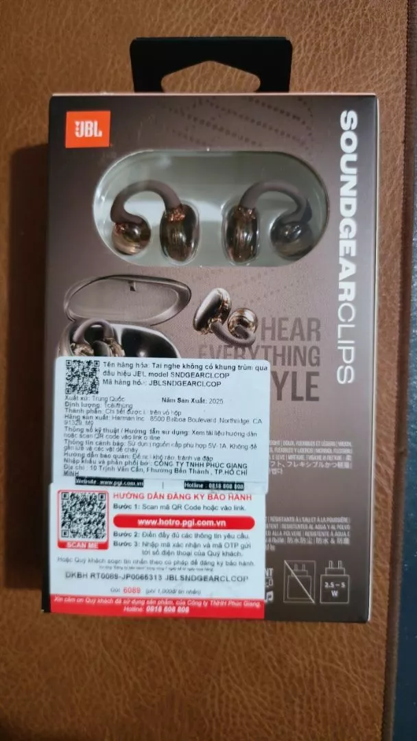 Tai nghe TWS Open-ear JBL Soundgear Clips 4 Micro Nghe Nhạc Tới 32 Giờ Kháng Bụi Nước IP54
