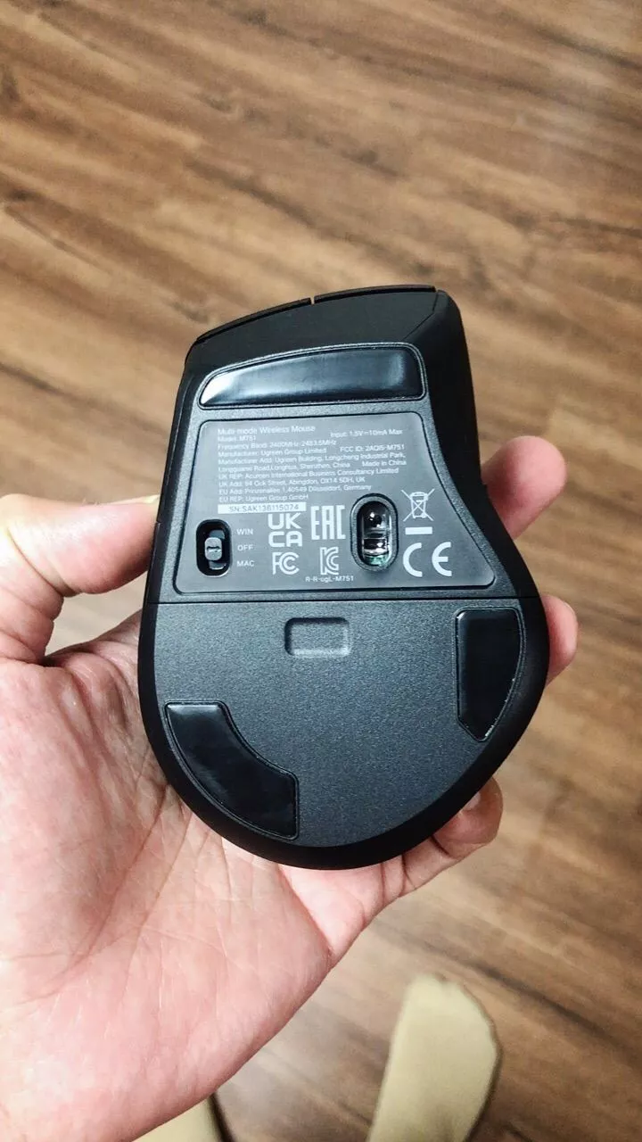 Chuột không dây cuộn siêu nhanh Ugrene Bluetooth 5.4/5.0 2.4G Công thái học 5000DPI cho máy tính bảng MacBook Máy tính xách tay