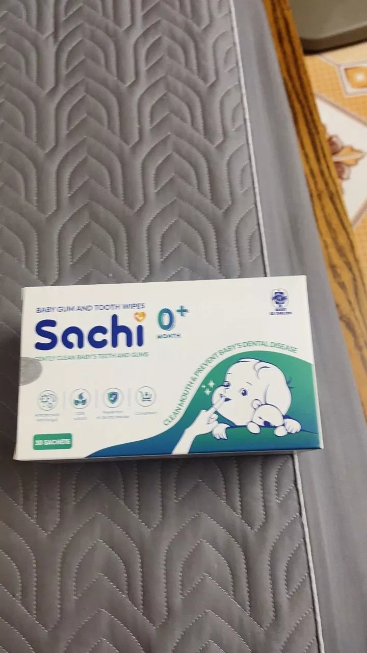 Gạc vệ sinh răng miệng cho bé Sachi 0M+ (Hộp 30 gói)