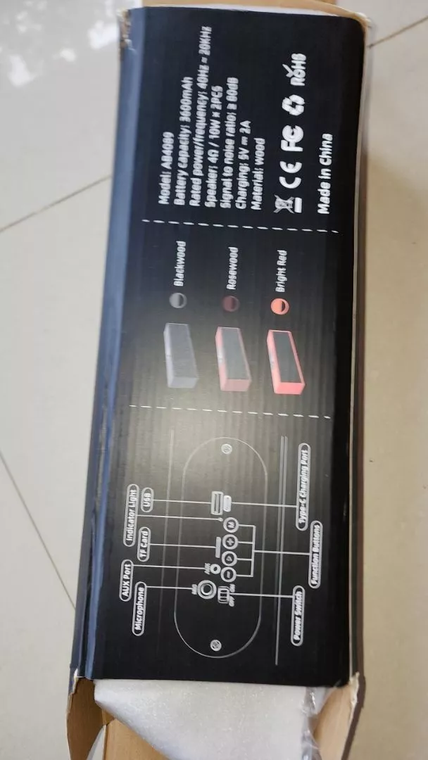 Loa Bluetooth GOOJODOQ hỗ trợ bốn chế độ phát lại và kết nối có dây Loa nhỏ gọn di động vân gỗ đẹp