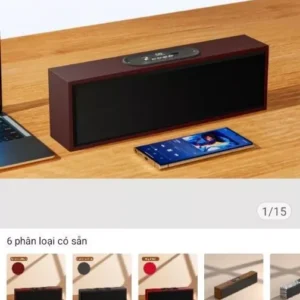 Loa Bluetooth GOOJODOQ hỗ trợ bốn chế độ phát lại và kết nối có dây Loa nhỏ gọn di động vân gỗ đẹp