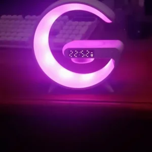 [Cực Hot] Loa Bluetooth Chữ G Đa Năng, Đèn Led RGB Nháy Theo Nhạc, Đồng Hồ Báo Thức Trang Trí