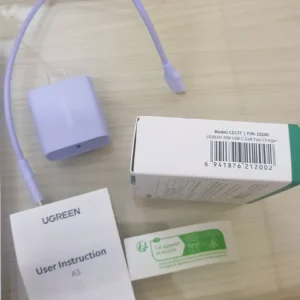 Bộ sạc USB C UGREEN 20W PD Khối sạc nhanh Bộ sạc tường USB-C Tương thích với iPhone 16 / 16 Plus / 15 Pro / 15 Pro Max / 14 / 13 / 12, Pixel, Galaxy S23 / S22 / S21 / S20 / Note 10,