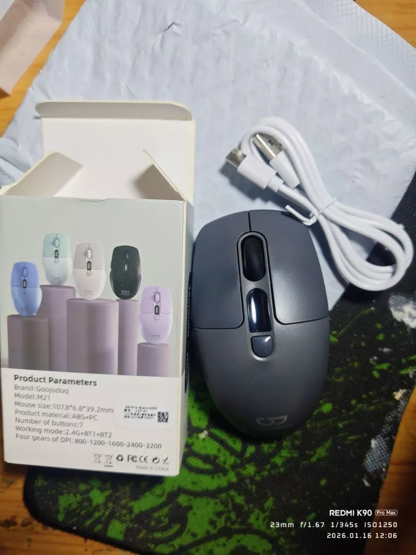 Chuột Bluetooth kép GOOJODOQ 2.4GHz,công thái học im lặng, có điều chỉnh dpi