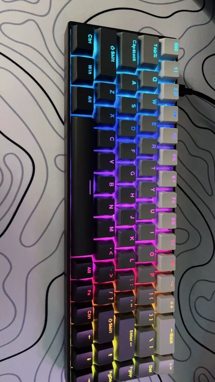 Bàn phím cơ cắm dây Leaven K68 - 1mode - Led RGB - Có hot-swap - Keycap Xuyên LED - Có APP tùy chỉnh