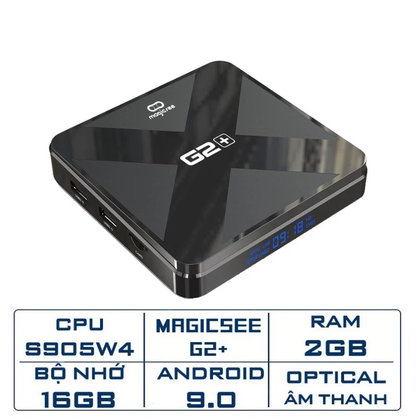 Android Tivi Box Magicsee G2+ Android 9.0 Ram 2GB, Rom 16GB, Amlogic S905W4