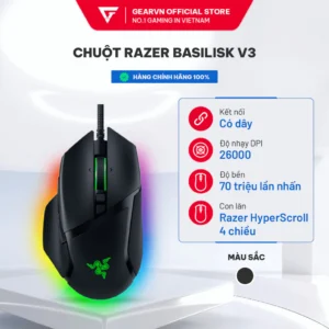 Chuột Gaming có dây Razer Basilisk V3 LED RGB, App tùy chỉnh BH 24 tháng hàng chính hãng