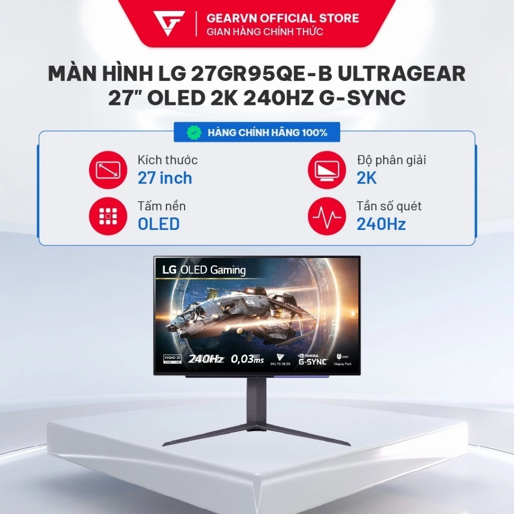 Màn hình LG 27GR95QE-B UltraGear 27" OLED 2K 240Hz G-Sync