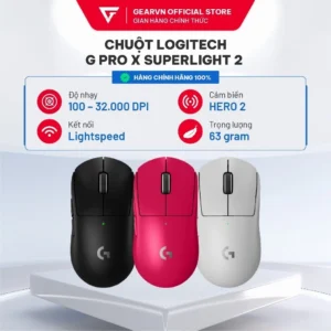 Chuột LOGITECH G Pro X Superlight 2 Lightspeed Switch LightForce 60g 8000hz Polling Rate BH 24 tháng