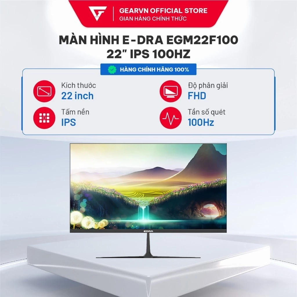 Màn hình phổ thông viền mỏng E-DRA EGM22F100H 22 inch IPS 100Hz Bảo hành 24 tháng