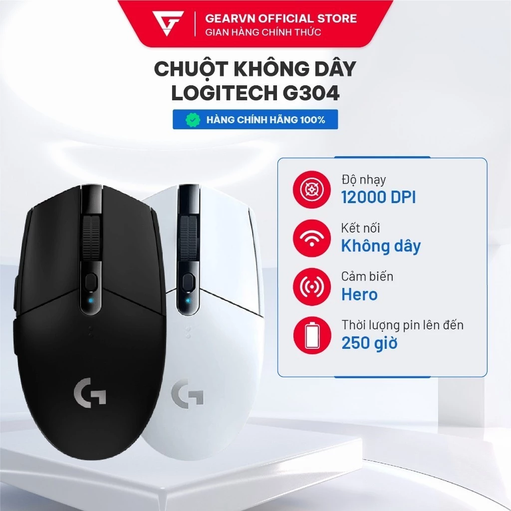 Chuột Không Dây LOGITECH G304 - 12000 DPI - Pin 250 Giờ - LightSpeed - Chính Hãng - BH 24 tháng