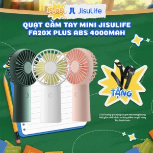 Quạt Tích Điện Cầm Tay Mini JISULIFE FA20X | Pin 4000mAh | 3 Cấp Gió Tùy Chỉnh | Bảo Hành 12 Tháng