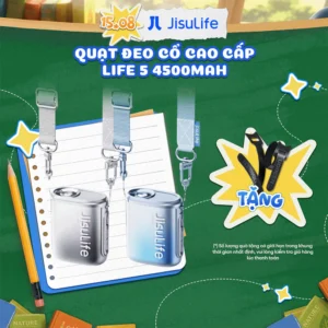 Quạt Đeo Cổ mini JisuLife Life 5 4500mAh Đa Dụng, 100 Cấp Độ Gió, Sử Dụng Đến 16 Giờ, Bảo Hành 12 Tháng Chính Hãng