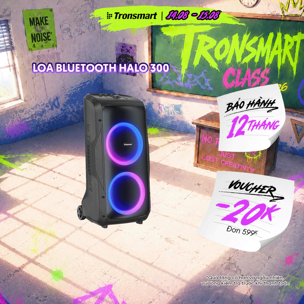 Loa Bluetooth Tronsmart HALO 300 | Công Suất 240W | Thời Gian Chơi Nhạc Đến 20h | Âm Thanh 3 Chiều | Bảo Hành 12 Tháng