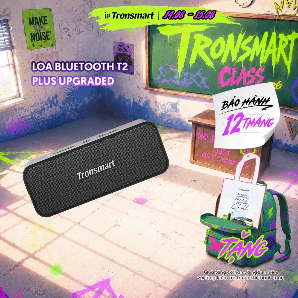Loa Bluetooth Tronsmart T2 Plus/ T2 Mini V5.3 | Công suất 20W | 24H chơi nhạc | Hỗ trợ thẻ nhớ | Bảo hành 12 tháng