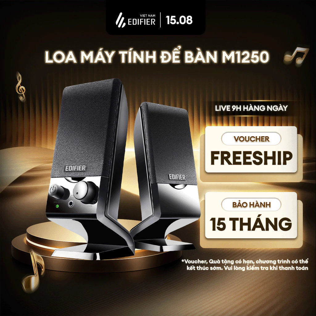 Loa Máy Tính Mini EDIFIER M1250 - Âm Thanh Chi Tiết - Kết Nối Dễ Dàng - Thiết Kế Nhỏ Gọn - 15 Tháng Bảo Hành