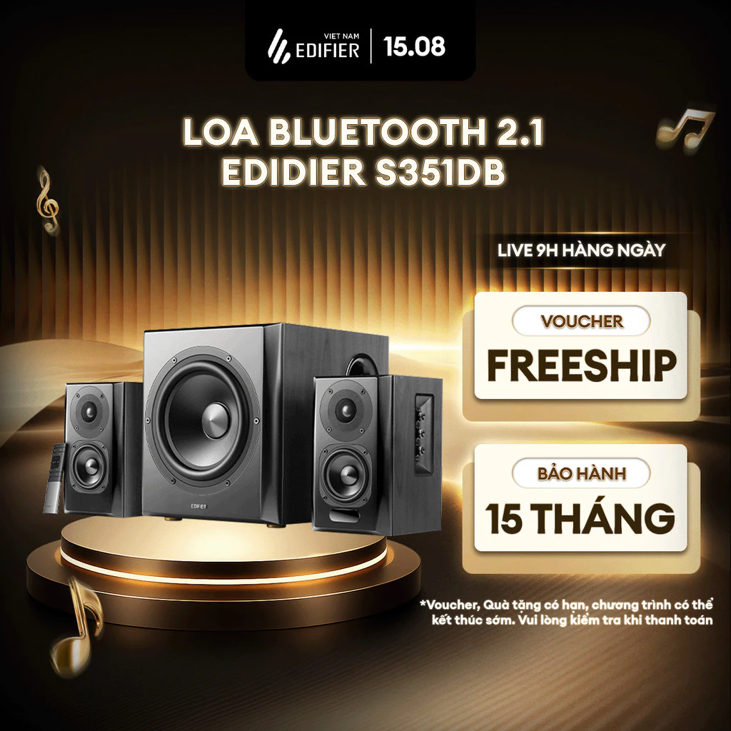 Loa Máy Tính Bluetooth 2.1 EDIFIER S351DB | Bluetooth 5.1 | Công Suất 150W RMS | Chống Dội Âm | Bảo hành 15 Tháng