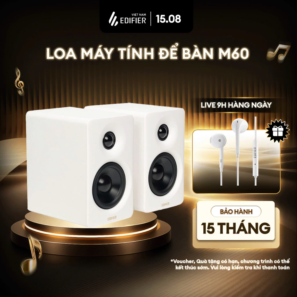 Loa Máy Tính Bluetooth Để Bàn EDIFIER M60 - Kiểu Dáng Nhỏ Gọn - Công Suất 66W - Âm Thanh Sắc Nét - 15 Tháng Bảo Hành