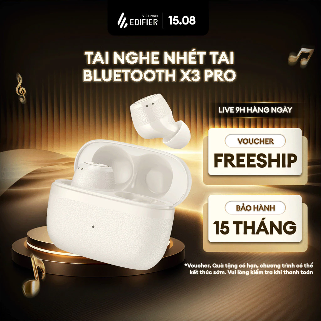Tai Nghe Bluetooth Nhét Tai Không Dây EDIFIER X3 PRO - Thoải Mái Chơi Nhạc Tới 22H - Chế Độ Chống Ồn - 15 Tháng Bảo Hành