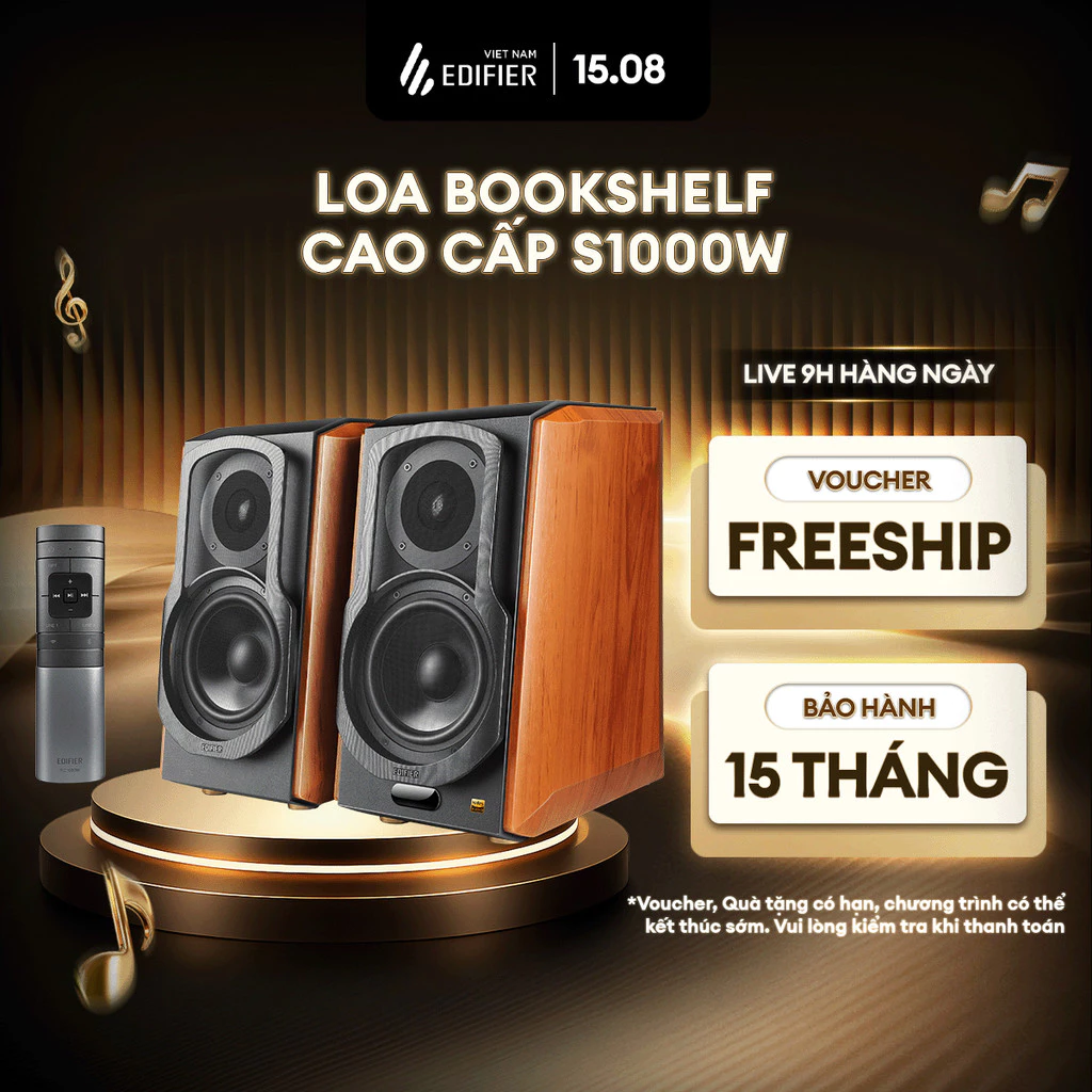 Loa Bookshelf Không Dây Cao Cấp EDIFIER S1000W - Công Suất 120W - Bluetooth 5.2 - Hệ Thống Loa 2.0 - 15 Tháng Bảo Hành