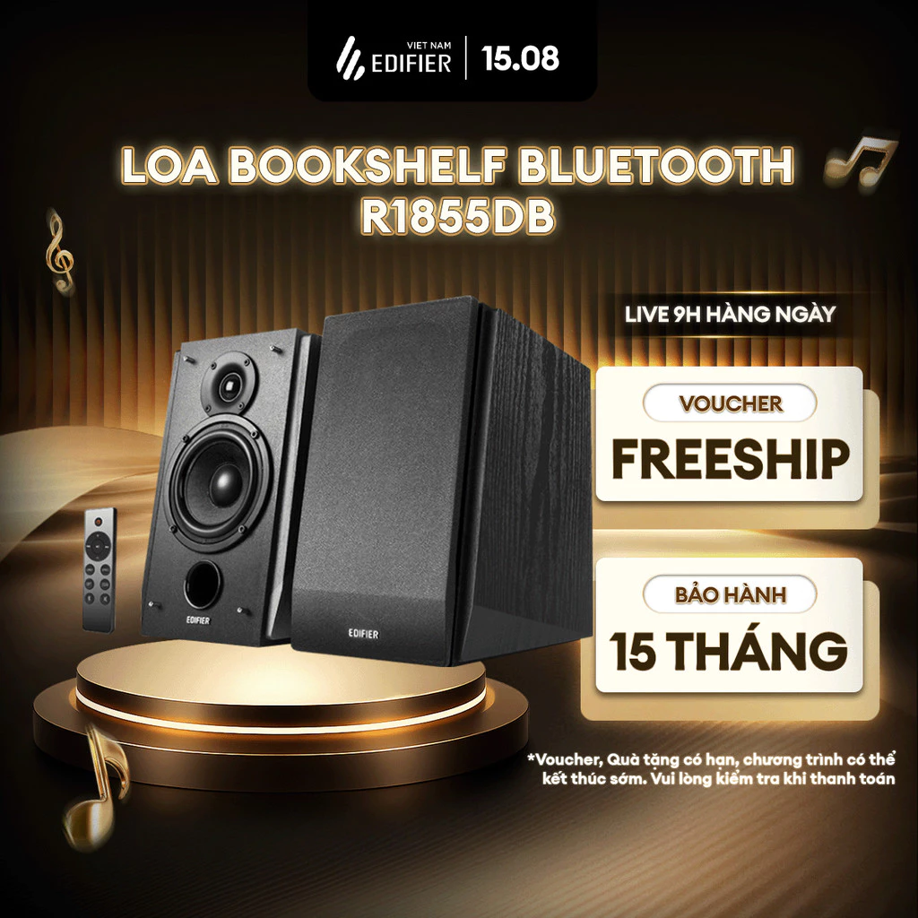 Loa Bookshelf Để Bàn Âm Trầm EDIFIER R1855DB - Công Suất 70W - Âm Thanh Mạnh Mẽ - Đa Dạng Đầu Vào - 15 Tháng Bảo Hành