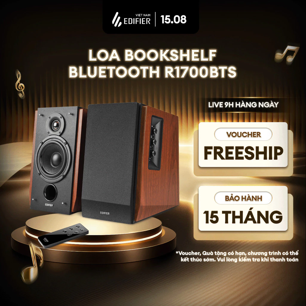 Loa Bookshelf Bluetooth Để Bàn EDIFIER R1700BTs - Công Suất 66W - Có Cổng Sub Out - Âm Thanh Mạnh Mẽ - 15 Tháng Bảo Hành