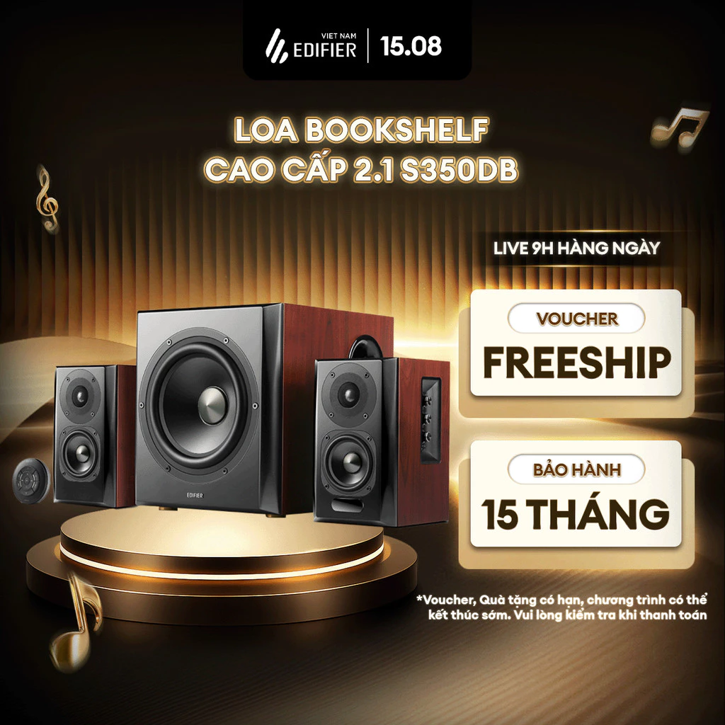 Bộ Loa Bookshelf Cao Cấp EDIFIER S350DB/S351DB - Công suất 150W - Loa Trầm 8" - Hệ Thống Loa 2.1 - 15 Tháng Bảo Hành