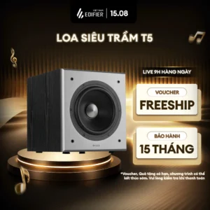 Loa Sub Tăng Bass EDIFIER T5/T5S 70W - Vỏ Gỗ Giảm Cộng Hưởng - Kết Nối RCA - Chế Độ Chờ Tự Động - 15 Tháng Bảo Hành