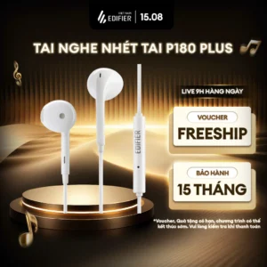 Tai Nghe Có Dây Nhét Tai Nhỏ Gọn EDIFIER P180 PLUS/P230 - 3 Nút Điều Khiển - Kết Nối 3.5mm/Type-C - 15 Tháng Bảo Hành