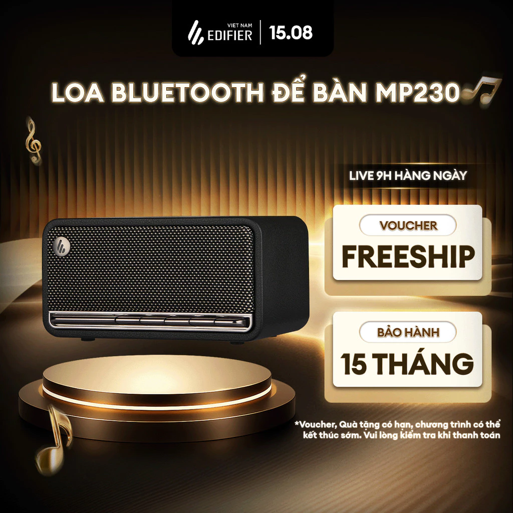 Loa Bluetooth Không Dây Để Bàn Cổ Điển EDIFIER MP230 20W - Chơi Nhạc Đến 9H - 4 Phương Thức Kết Nối - 15 Tháng Bảo Hành