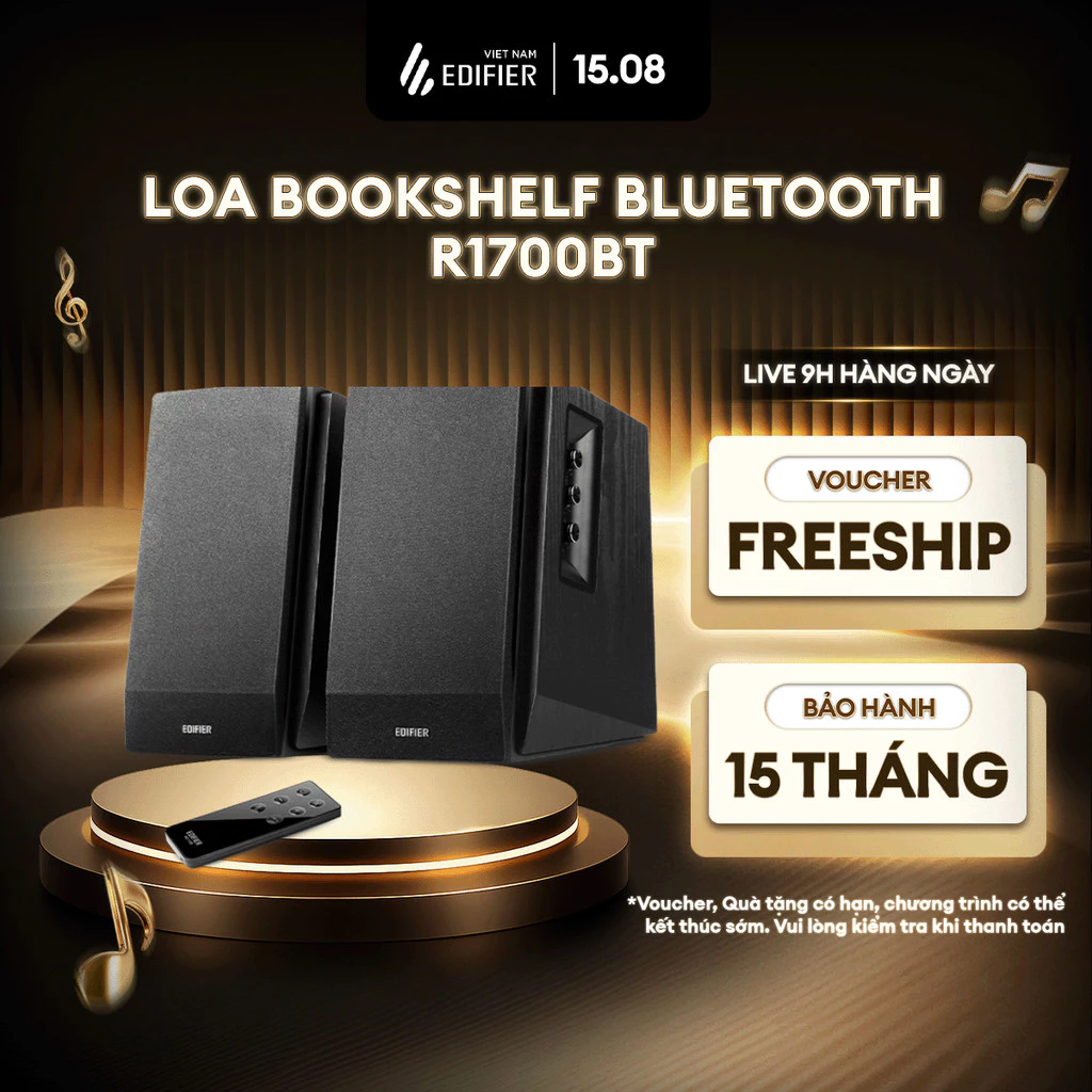 Bộ Loa Bookshelf Bluetooth Âm Trầm EDIFIER R1700BT 66W - Hỗ Trợ RCA - Vỏ Gỗ Giảm Cộng Hưởng - 15 Tháng Bảo Hành