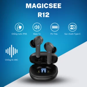 Tai nghe bluetooth không dây TWS Magicsee R12 - Bass To - Chống ồn ANC - Pin Trâu - Sạc Type-C