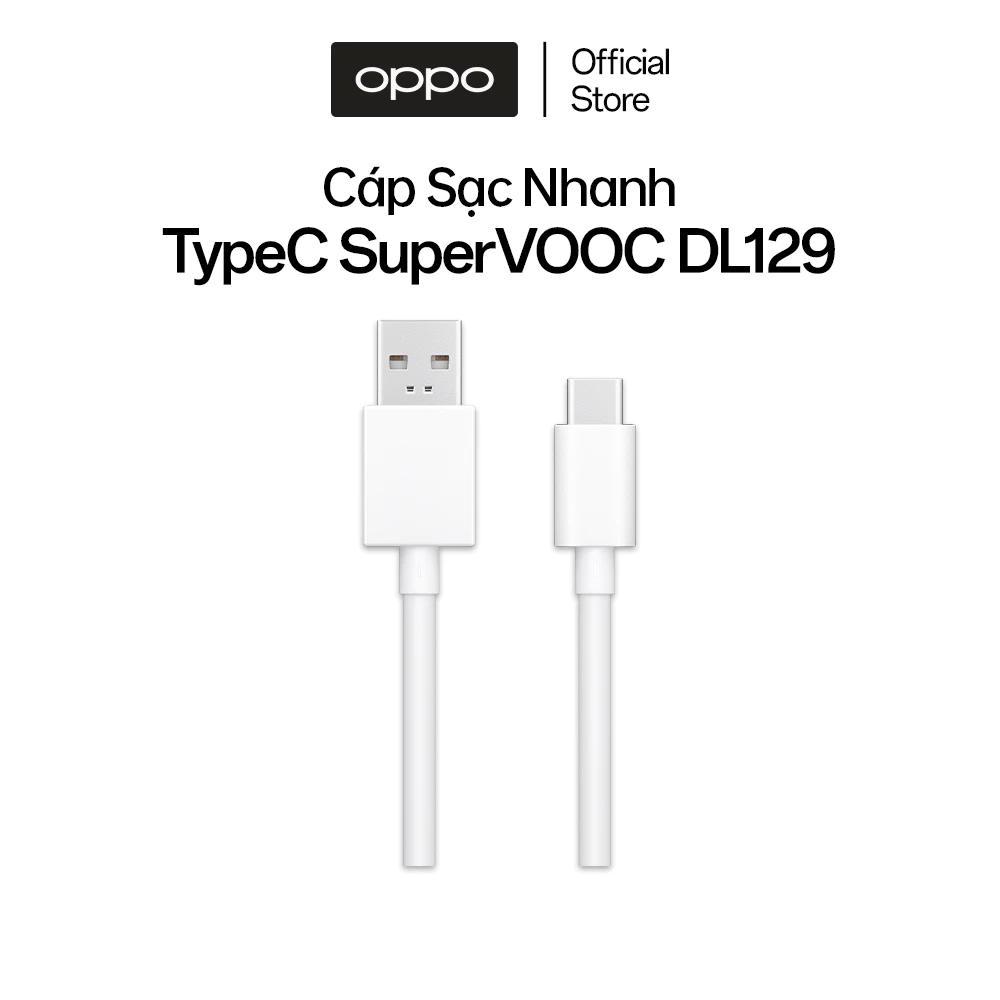Dây cáp sạc nhanh OPPO Type C 80W Super VOOC DL129 - Hàng chính hãng bảo hành 12 tháng